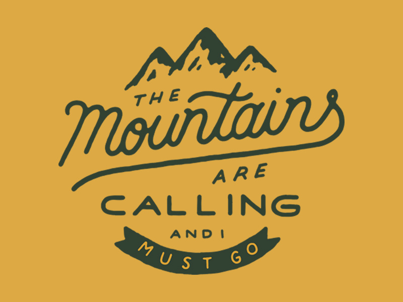 The Mountains outdoors mountains logo banner type lettering typography hand drawn type