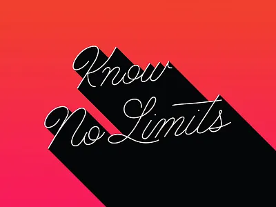 Know No Limits drop shadow gradient lettering monoline script single stroke trend verizon