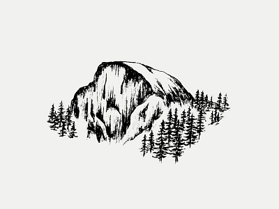 Half Dome adventure california climbing half dome illustration outdoors trees yosemite