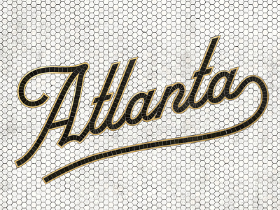 Atlanta Mosaic Type brass faux hex lettering mosaic tile type vintage