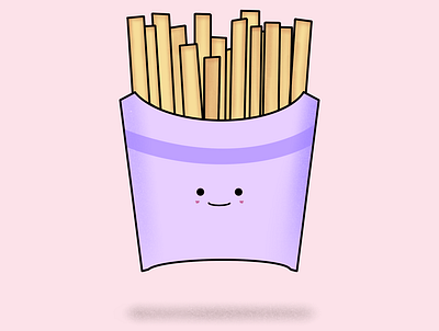 Fries cute fast food fries illustration kawaii procreate