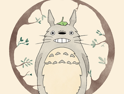 Totoro cute ghibli illustration procreate totoro