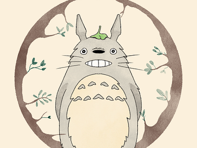 Totoro cute ghibli illustration procreate totoro