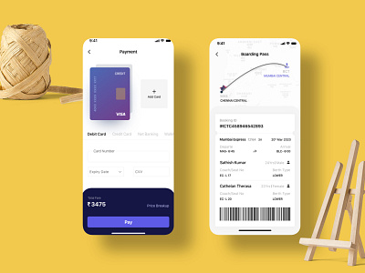 Journey Ticket app design ui