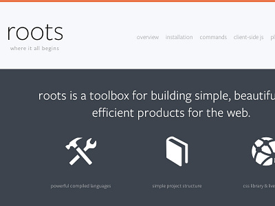 roots code flat front end site design