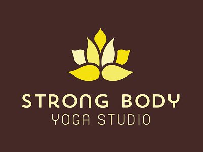Strong Body Yoga Logo branding flower identity logo logo design lotus studio type yoga