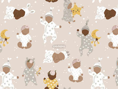 Newborn baby seamless pattern