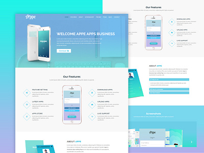 Appe - Business App Onepage Template clean contact creative display landing page marketing modern one page parallax personal photography portfolio