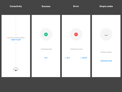 Error-Success-Empty state android buttons design graphic icons mobile template trending ui ui ux web