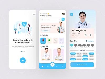Free Doctor Appointment buttons design graphic illustration ui