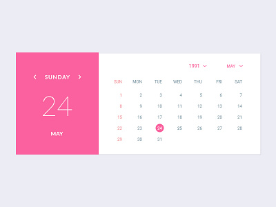 Calendar UI android calendar design graphic material mobile pink product template ui ux web