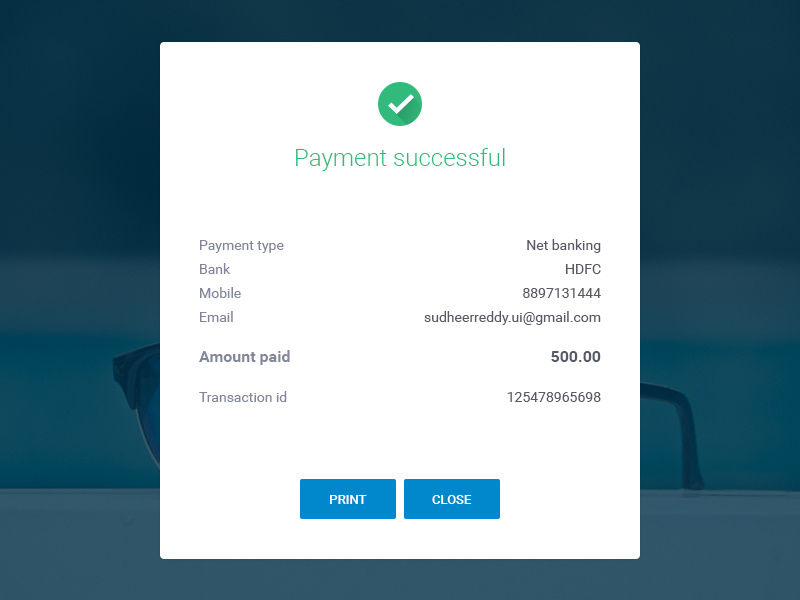 Payment successful ui by Venkat Sudheer Reddy on Dribbble