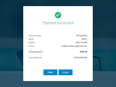 Payment successful ui app buttons checkout design fee graphic money payment popup ui ux web