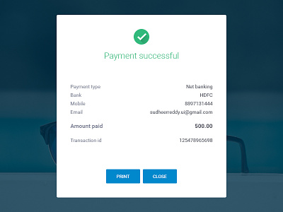 Payment successful ui