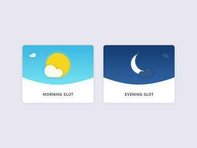 Cards cards dark design evening gradient light moon morning night sun ui ux