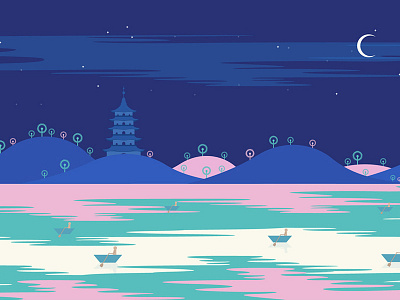 An illustration of the west lake.