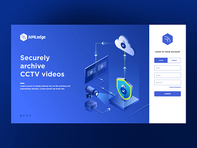 Landing Page Deisgn - AimLedge app application design branding cctv database design icon illustration landing page design logo logo design security software design typography ui ux vector web website