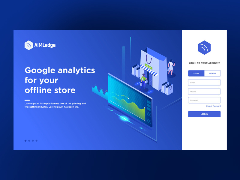 Landing Page Deisgn - AimLedge login page prototype layout security app software logo design logo branding website design landing page website app web typography ux icon design vector ui illustration