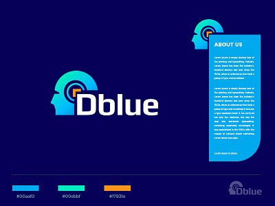Dblue - Logo and Branding ai brand branding campaign illustration logo logo design technology typography ui ux vector
