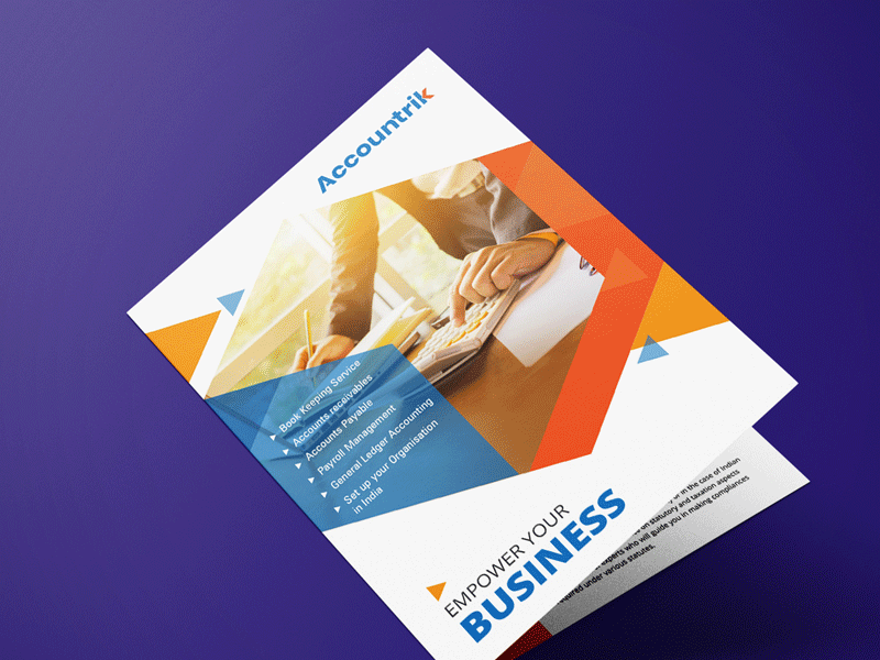 Accountrik Brochure Design branding campaign design icon illustration logo logo design typography ui ux vector