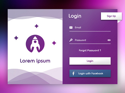 Login for the Users app login purple screen ui