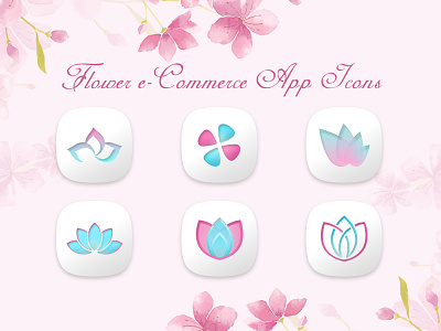 Petal Themed App Icons app ecommerce flower icons petals shopping