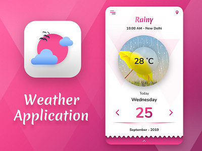 Weather App UI app icon rainy screen ui weather