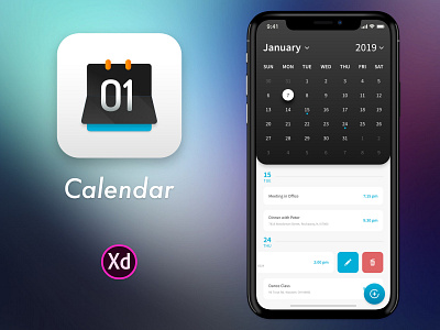 Calendar UI and App Icon app calendar design icon logo screen ui ux vector