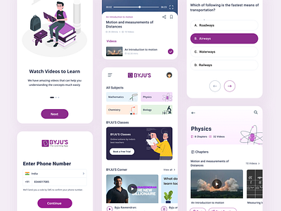 BYJU's the learning app - Redesigning byju byjus india kids kids app learning learning app learning english mobile mobile app mobile app design mobile ui mobility phone redesign student ux