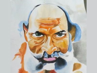 Painting art drawing grandfather illustration indian oil paint old man painting watercolor