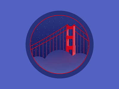 Golden Gate at Night illustration