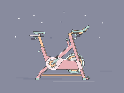Spin Bike bike fitness illustration