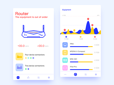 Router App app blue design diagram fault home network router sketch smart
