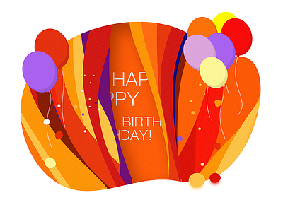 Birthday illustrations balloon birthday gules happy illustrations line violet yellow
