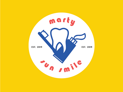 Marty Sun Smile Logo branding design illustration logo typography