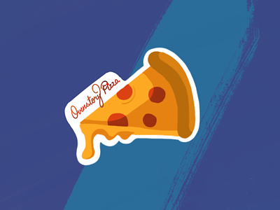 Overstory pizza Sticker dribbble dribbbleweeklywarmup food illustration art illustrations pizza procreate sticker design