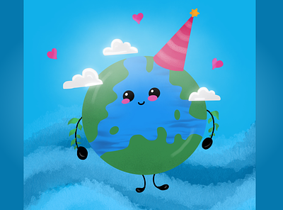 Happy Earth Day :) drawing dribbble dribbbleart dribbbleweeklywarmup earth earthday illustration procreate