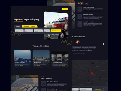 Express Cargo Shipping Landing Page design figma figmadesign ui ux web website