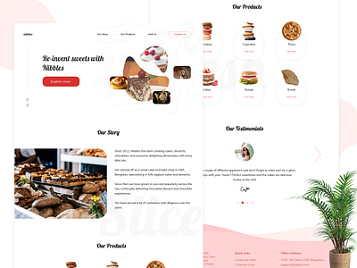 Nibbles - Sweets & Cakes branding chef bakery landing page design figma figmadesign graphic design illustration logo ui ux web website