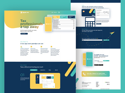 Zippity Landing Page app application design filing landing page product tax ui uiux ux webdesign