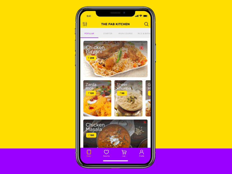 Food Delivey App Menu aftereffects animation application food mobile app motion graphics restaurant tracking ui user experience user interface ux