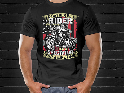 Motorcycle Rider USA Vector Based T-shirt Design