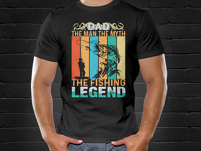 Dad Vintage Bar Fishing T-Shirt Design