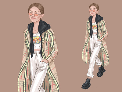 Gigi Hadid fashion sketch digitalart fashion illustration