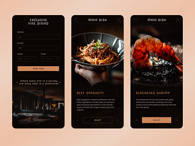 Fine Dining Restaurant Booking - Mobile App - 1 branding graphic design mobile app ui ux