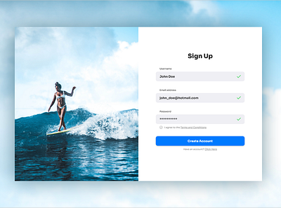 Sign Up - DailyUI 001 sign up ui ux website