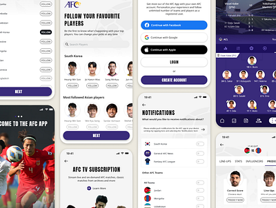 Asian Football Confederation (AFC) - Mobile App afc asian football confederation design football mobile design ui ux