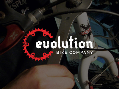 Evolution Bike Company bike company custom design graphic designer indentity logo logo design red texture white