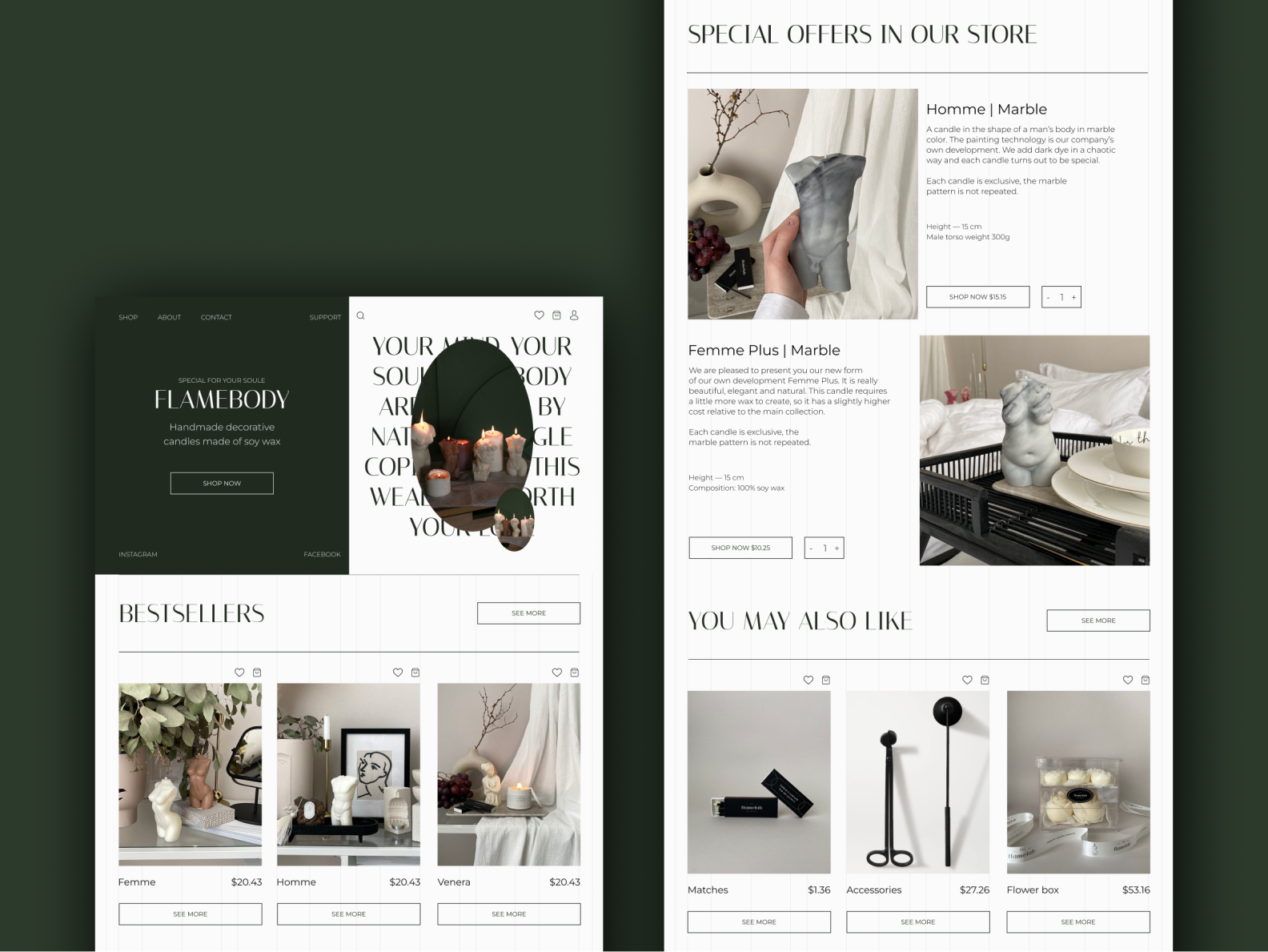 Online store for candles by newfile on Dribbble