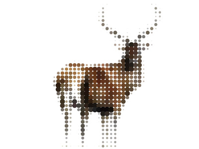 Stag 010mm animal antlers brown circle deer dot elk grid print rasterbate rasterbator screen screen print stag
